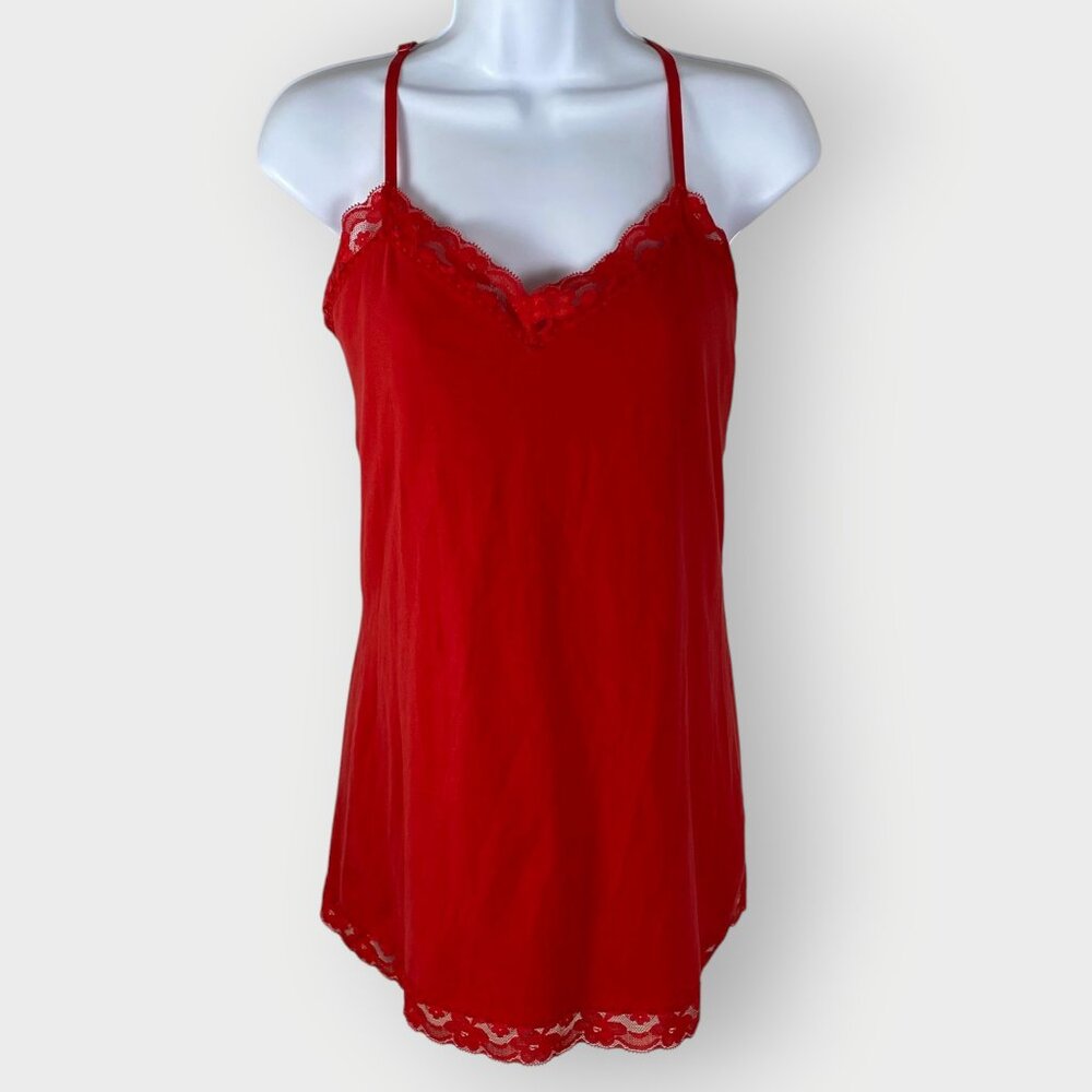 Y2K 90s Womens Lace Cami | XXL | Red | Whimsigoth Bella Swan Elena Gilbert